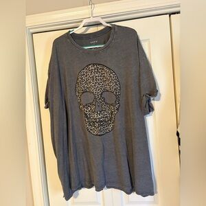 Torrid Charcoal Oversized Leopard Skull Tee